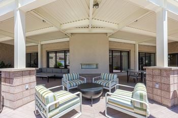 Poolside patio at the rays at vegas towers in las vegas, nv 89119